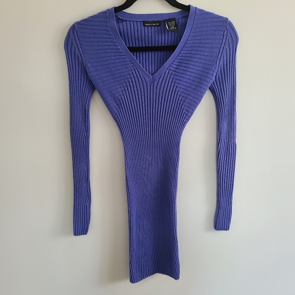 Xs Modal International Blue V-Neck Bodycon Dress - Picture 2 of 4